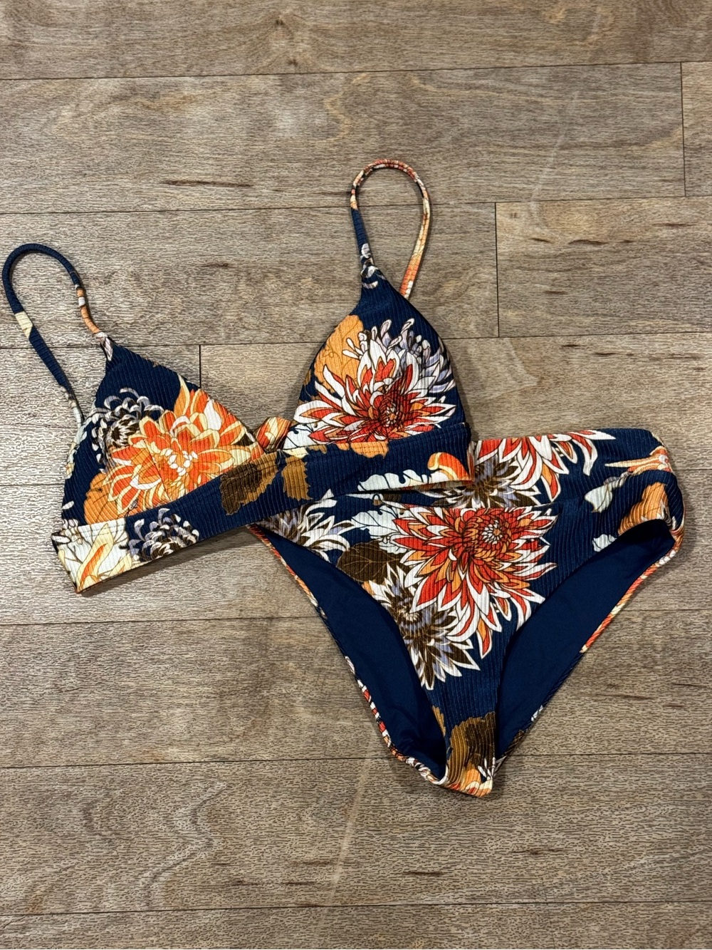 Rip Curl Floral Navy Orange Bikini Set